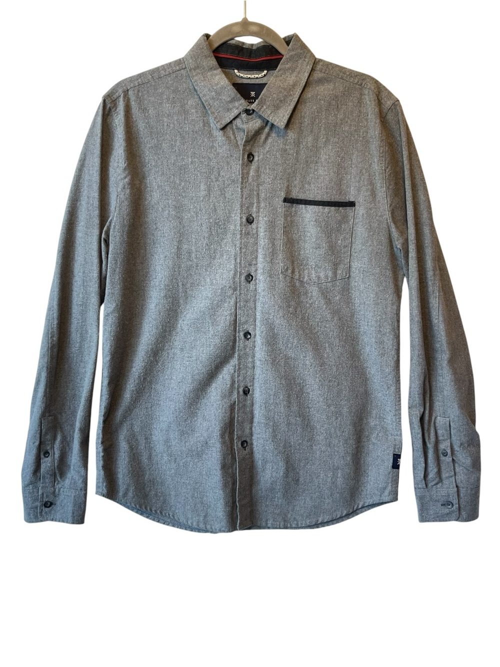 Roark Revival Flannel Button up shirt Gray Medium Long sleeves Mens 100% Cotton